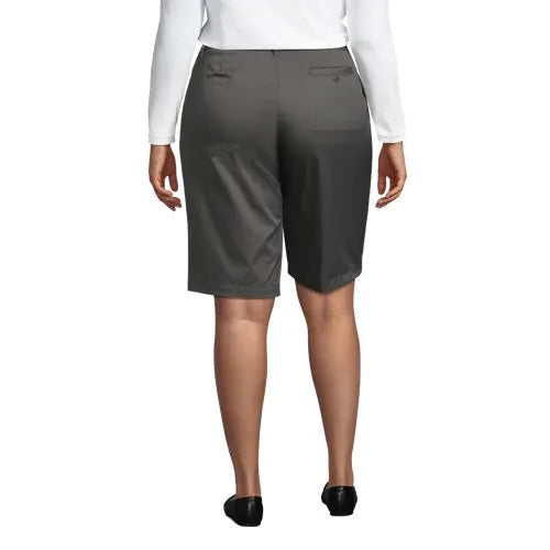 Women's Plain Front Blend Chino Shorts