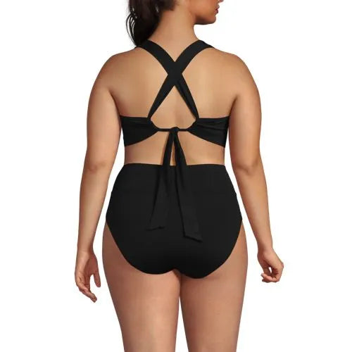 Women's V-neck Bikini and High Waisted Bottom Swimsuit Set