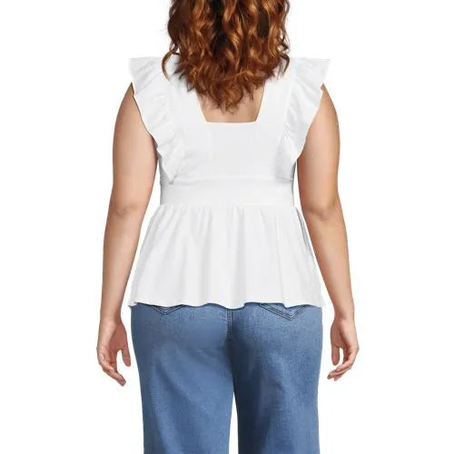 Women's Lightweight Jersey Ruffle Peplum Top