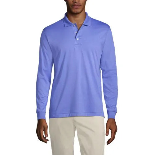 School Uniform Men's Long Sleeve Performance Pima Polo Shirt