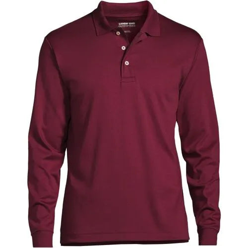 School Uniform Men's Long Sleeve Performance Pima Polo Shirt