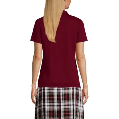 School Uniform Girls Short Sleeve Feminine Fit Interlock Polo Shirt