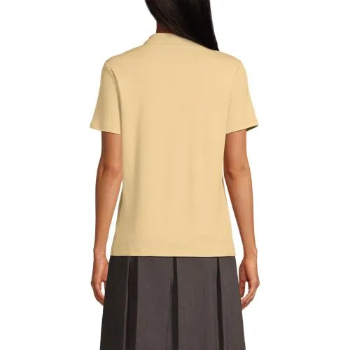 School Uniform Girls Short Sleeve Feminine Fit Interlock Polo Shirt