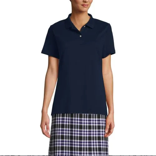 School Uniform Girls Short Sleeve Feminine Fit Interlock Polo Shirt