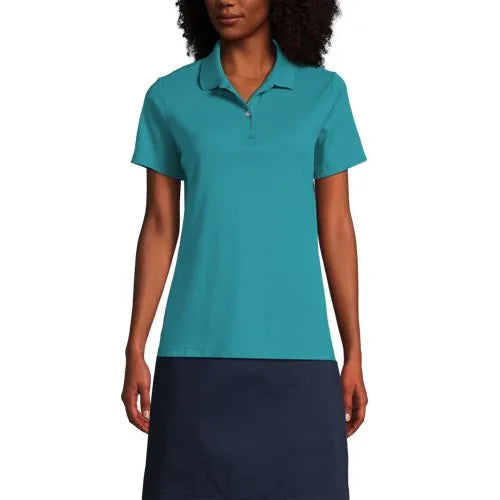 School Uniform Girls Short Sleeve Feminine Fit Interlock Polo Shirt