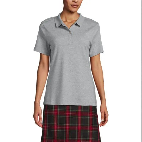 School Uniform Girls Short Sleeve Feminine Fit Interlock Polo Shirt