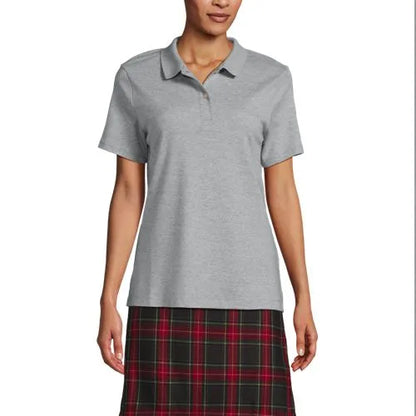 School Uniform Girls Short Sleeve Feminine Fit Interlock Polo Shirt