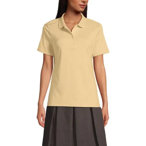 School Uniform Girls Short Sleeve Feminine Fit Interlock Polo Shirt