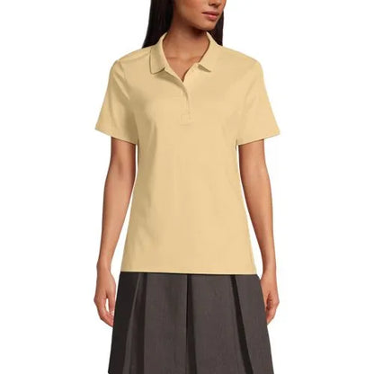 School Uniform Girls Short Sleeve Feminine Fit Interlock Polo Shirt