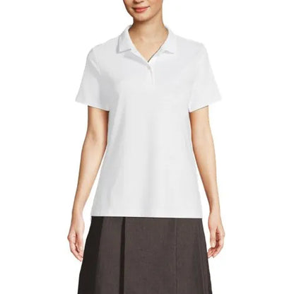School Uniform Girls Short Sleeve Feminine Fit Interlock Polo Shirt