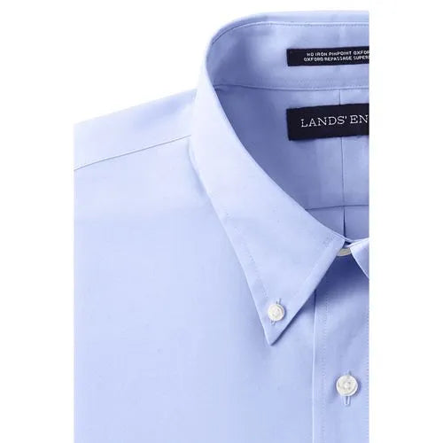 School Uniform Men's Long Sleeve Buttondown No Iron Pinpoint Shirt
