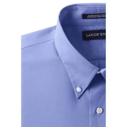 School Uniform Men's Long Sleeve Buttondown No Iron Pinpoint Shirt