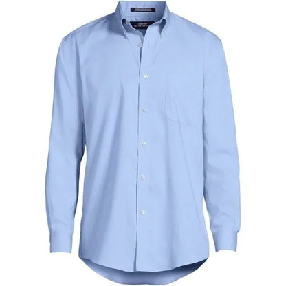 School Uniform Men's Long Sleeve Buttondown No Iron Pinpoint Shirt