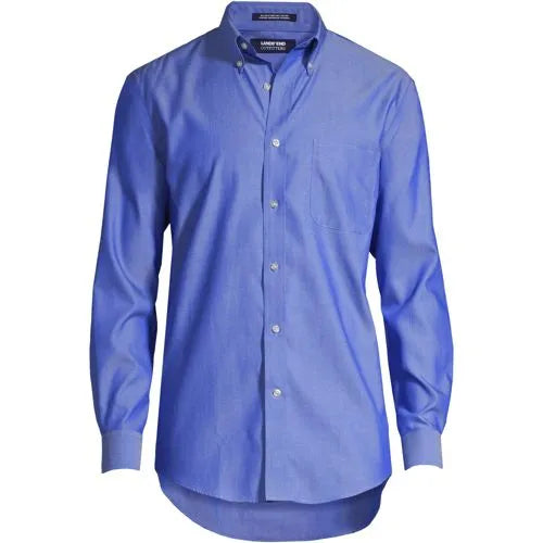 School Uniform Men's Long Sleeve Buttondown No Iron Pinpoint Shirt