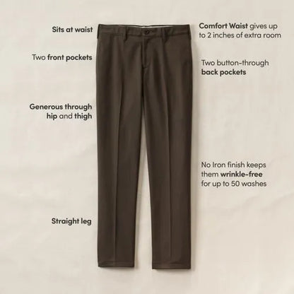 No Iron Comfort Waist Traditional Fit Chino Pant