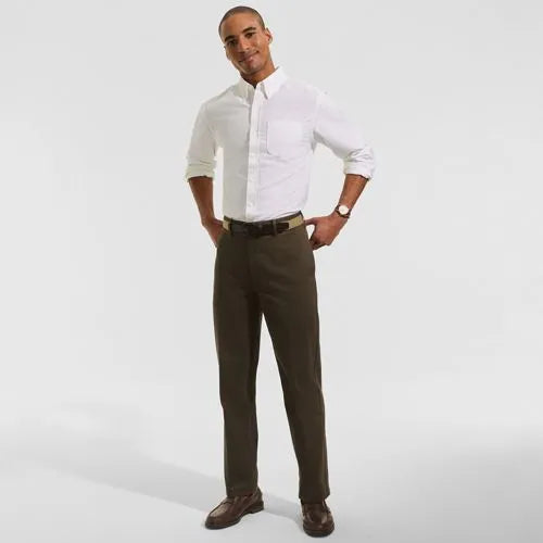Men's No Iron Traditional Fit Plain Front Chino Pant