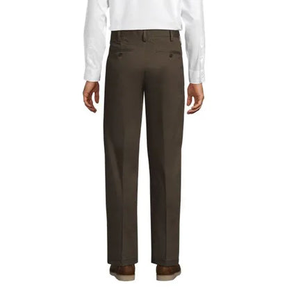 Men's No Iron Traditional Fit Pleated Front Chino Pant
