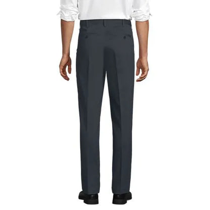 Men's No Iron Traditional Fit Pleated Front Chino Pant
