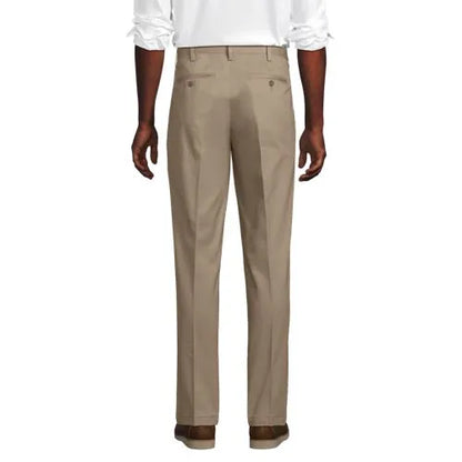 Men's No Iron Traditional Fit Pleated Front Chino Pant