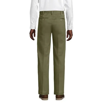 Men's No Iron Traditional Fit Pleated Front Chino Pant