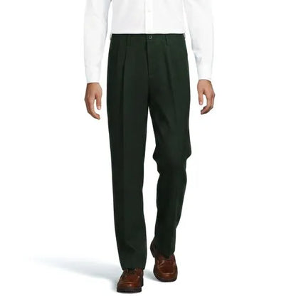 Men's No Iron Traditional Fit Pleated Front Chino Pant