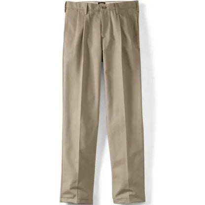 Men's No Iron Traditional Fit Pleated Front Chino Pant