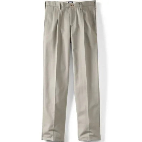 Men's No Iron Traditional Fit Pleated Front Chino Pant