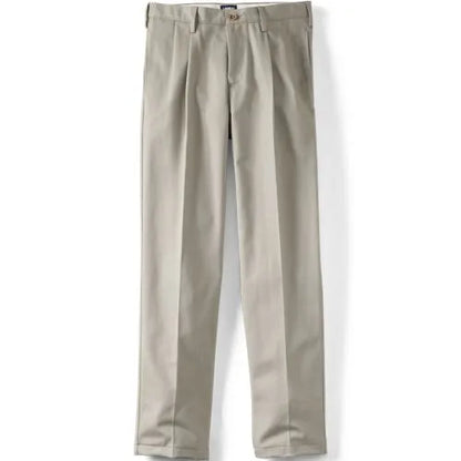 Men's No Iron Traditional Fit Pleated Front Chino Pant