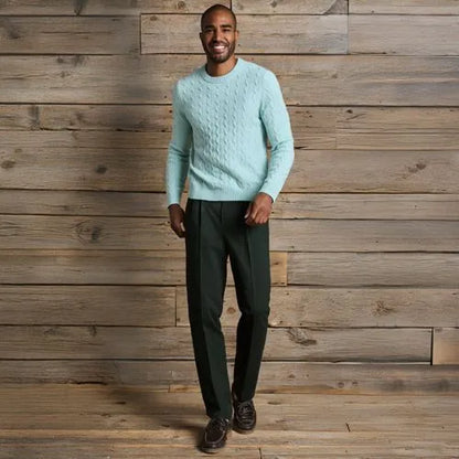 Men's No Iron Traditional Fit Pleated Front Chino Pant