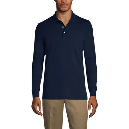 Men's Long Sleeve Interlock Polo Shirt