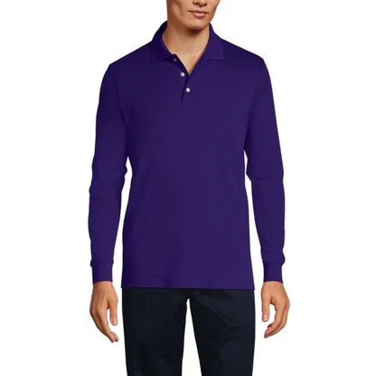 Men's Long Sleeve Interlock Polo Shirt