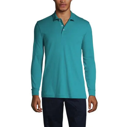 Men's Long Sleeve Interlock Polo Shirt