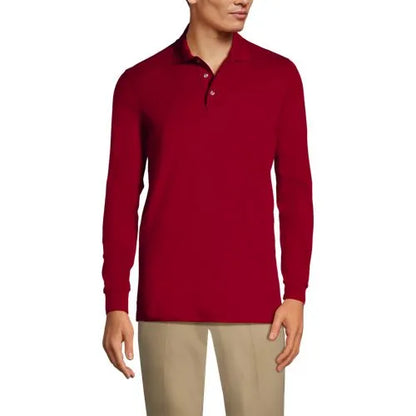 Men's Long Sleeve Interlock Polo Shirt