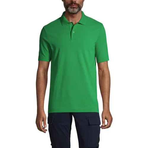 School Uniform Men's Short Sleeve Basic Mesh Polo Shirt