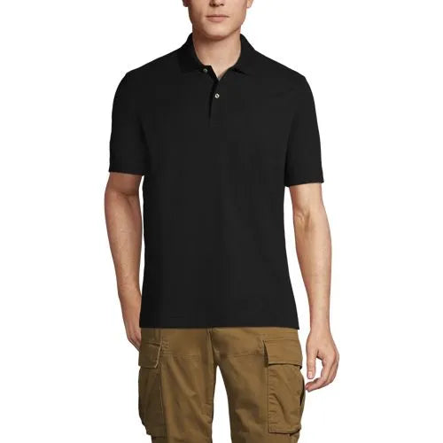 School Uniform Men's Short Sleeve Basic Mesh Polo Shirt