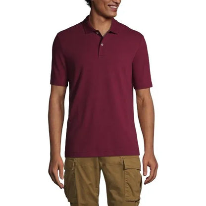 School Uniform Men's Short Sleeve Basic Mesh Polo Shirt