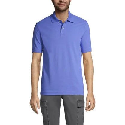 Men's Short Sleeve Basic Mesh Polo Shirt