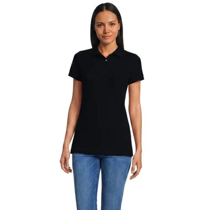 School Uniform Women's Short Sleeve Basic Mesh Polo Shirt