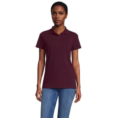 School Uniform Women's Short Sleeve Basic Mesh Polo Shirt