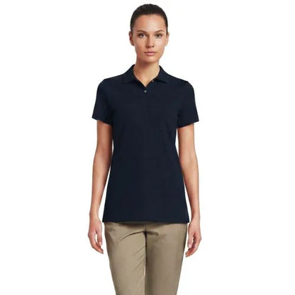 School Uniform Women's Short Sleeve Basic Mesh Polo Shirt