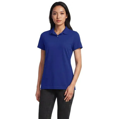 School Uniform Women's Short Sleeve Basic Mesh Polo Shirt