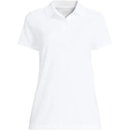 School Uniform Women's Short Sleeve Basic Mesh Polo Shirt