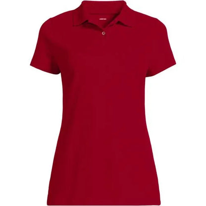 School Uniform Women's Short Sleeve Basic Mesh Polo Shirt