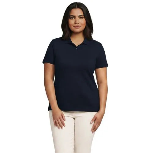 School Uniform Women's Short Sleeve Basic Mesh Polo Shirt