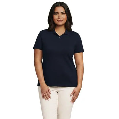 School Uniform Women's Short Sleeve Basic Mesh Polo Shirt