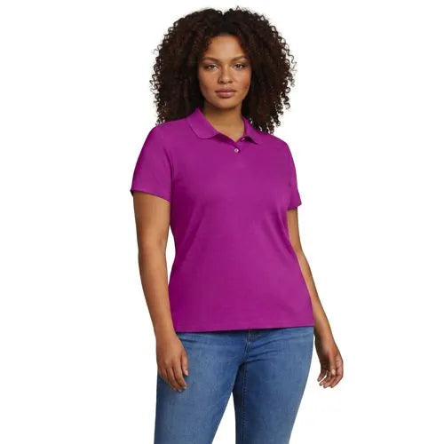 School Uniform Women's Short Sleeve Basic Mesh Polo Shirt