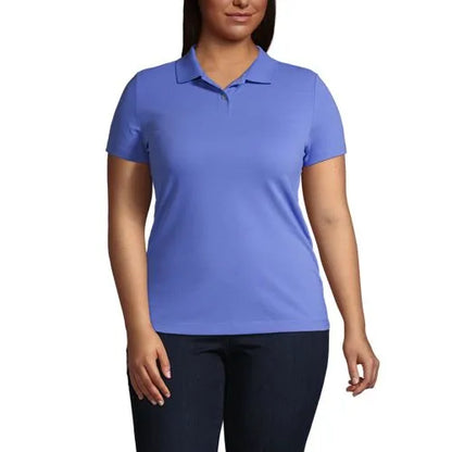 School Uniform Women's Short Sleeve Basic Mesh Polo Shirt