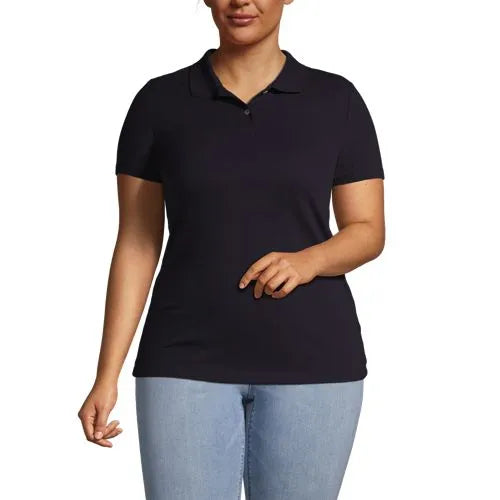 School Uniform Women's Short Sleeve Basic Mesh Polo Shirt