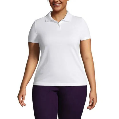 School Uniform Women's Short Sleeve Basic Mesh Polo Shirt