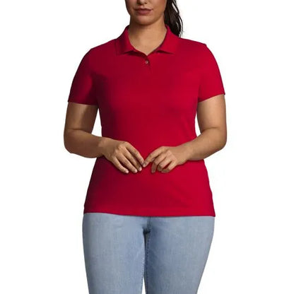 School Uniform Women's Short Sleeve Basic Mesh Polo Shirt
